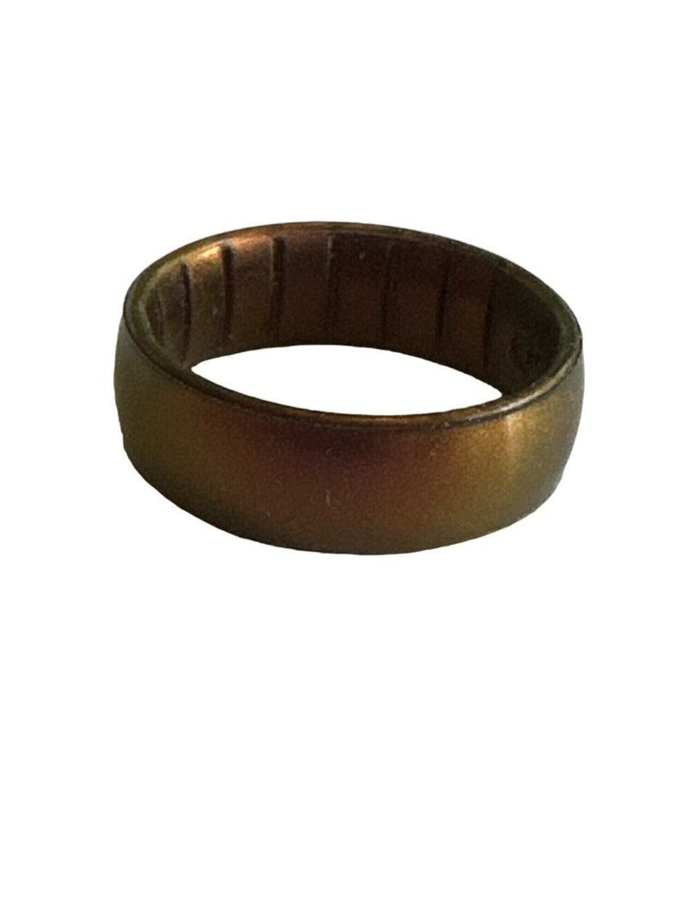 Enso Silicone Ring Size 12 Unisex Iridescent Bronze Comfortable Flexible Brown